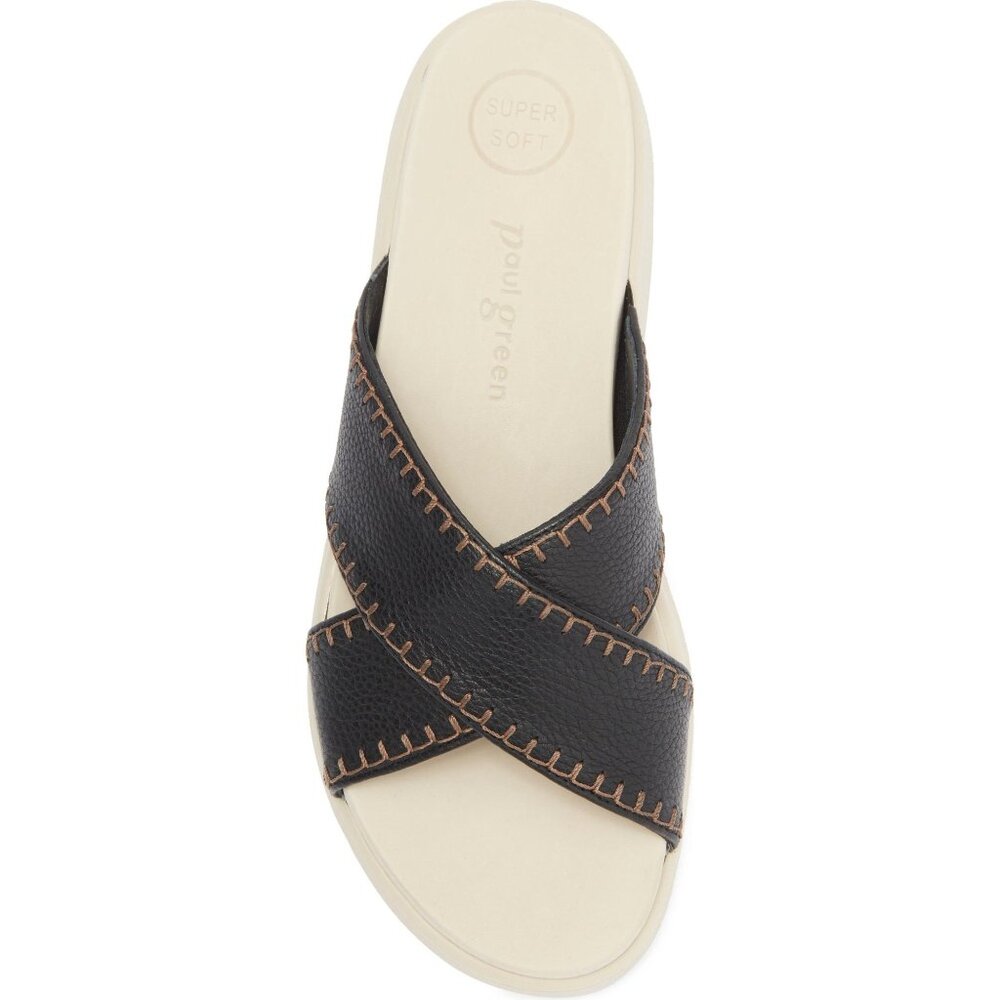 PAUL GREEN Rivers Slides Sandal Shoes 8.5 Black - Picture 4 of 12